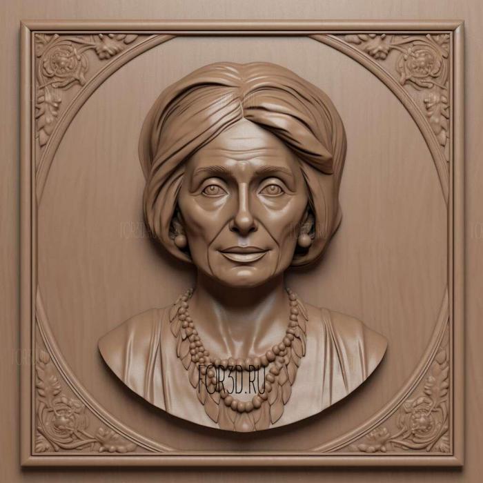 Nancy Pelosi 3 stl model for CNC